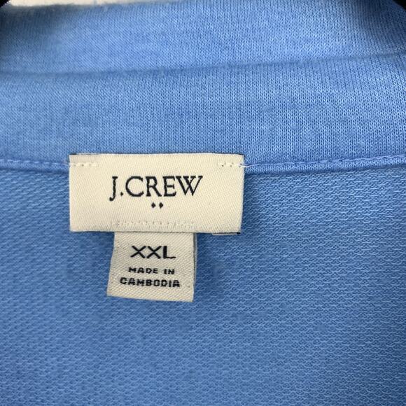 J.Crew Factory Pullover Collared Splot Neck Knit Top Womens XXL Blue Long Sleeve - Picture 5 of 6